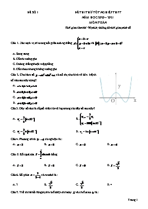 Đề thi thử Tốt nghiệp THPT môn Toán - Đề số 01 - Năm học 2020-2021 (Có đáp án)